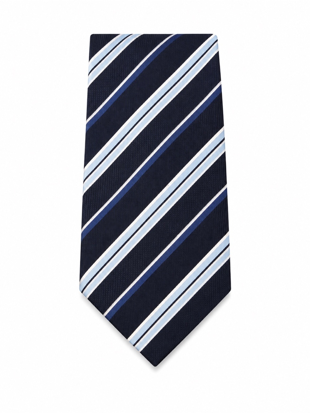 Men's Navy Stripe Tie with Light Blue Accents